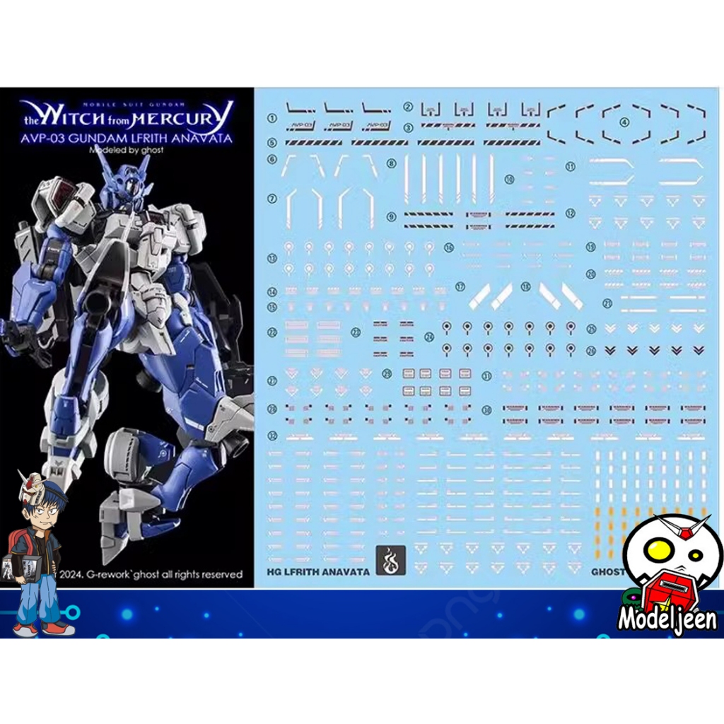 (Ghost Decal) Water Decal 192 HG1/144 Gundam Lfrith Anavata