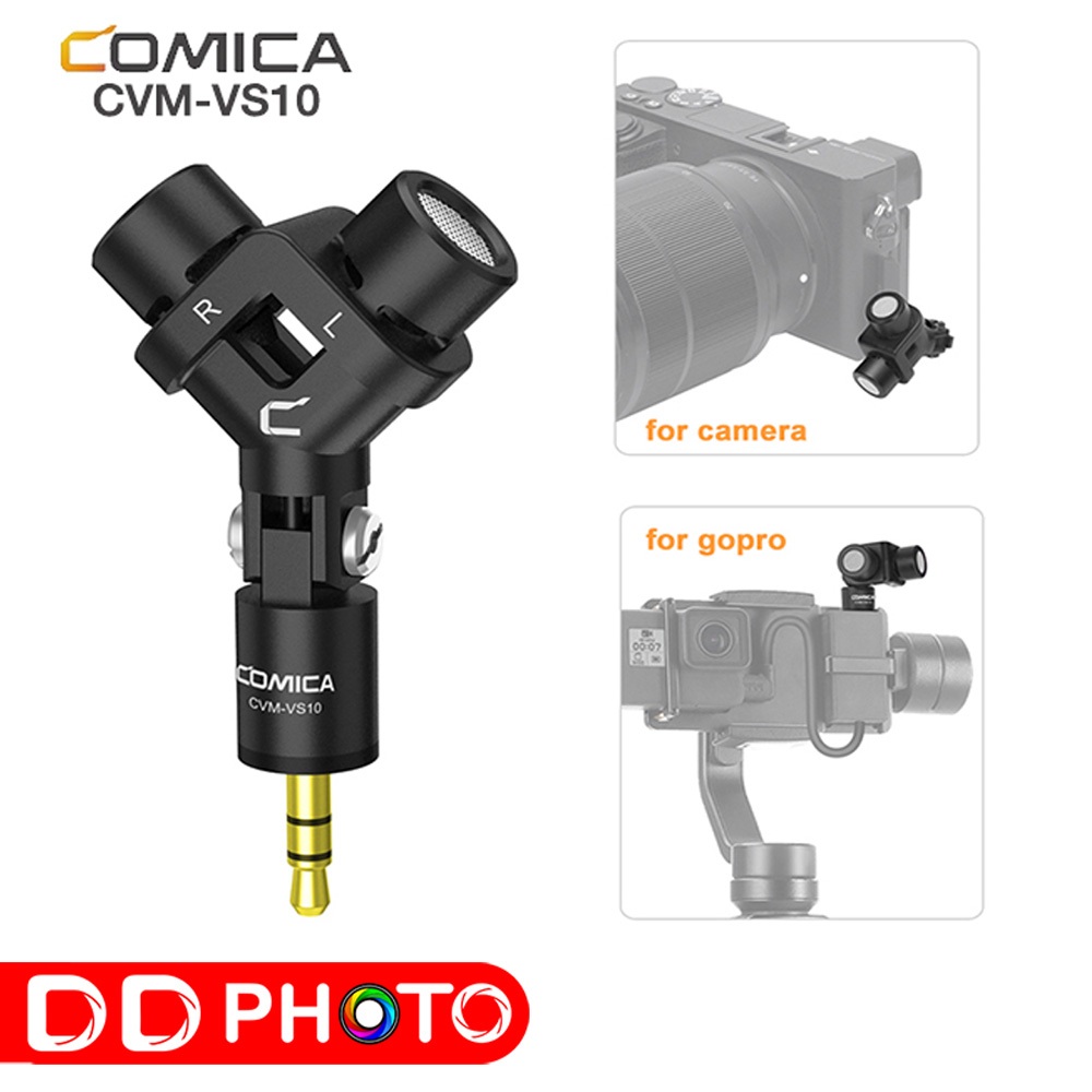 COMICA CVM-VS10 Mini Flexible XY Stereo Microphone ไมโครโฟนสำหรับ gopro 3.5mm.TRS ไมโครโฟนประกัน7วัน
