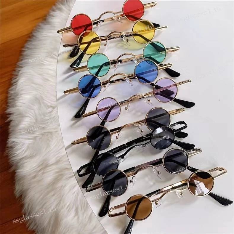 🇹🇭พร้อมส่งจากไทย🇹🇭✨ NEW แว่นกันแดดแฟชั่น แว่นตากันแดด ทรงกลมจิ๋ว แว่นเล็ก เลนส์สี รุ่นคลาสสิค ป้องกันรังสีUV400 รุ่นSm