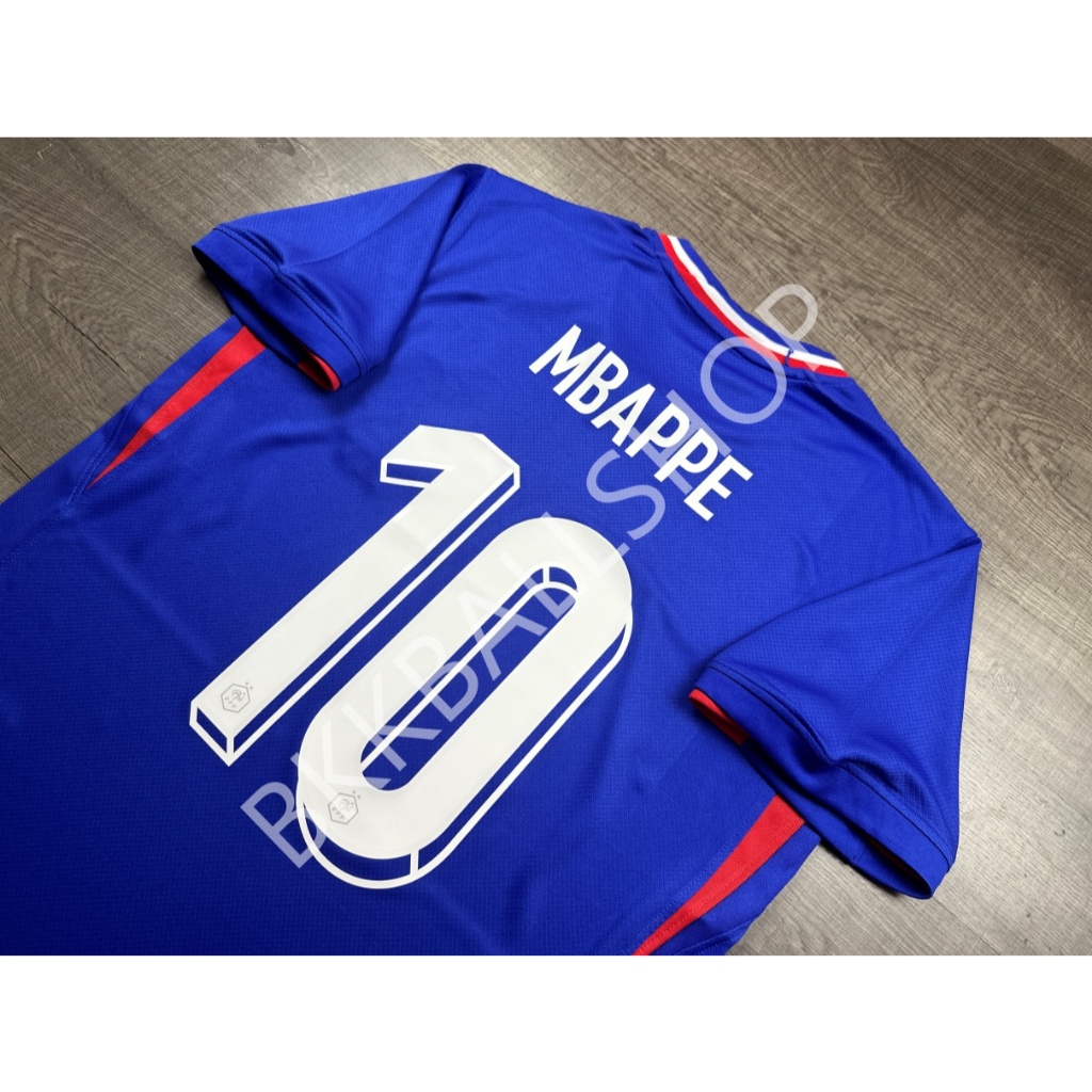เสื้อฟุตบอล ทีมชาติ France Home ฝรั่งเศส เหย้า Euro 2024 พร้อมเบอร์ชือ 10 MBAPPE