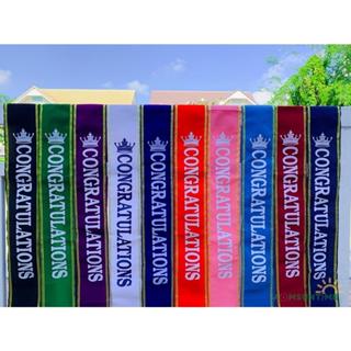 N028 สายสะพาย คำว่า Congratulations พร้อมส่ง ผ้ากำมะหยี่