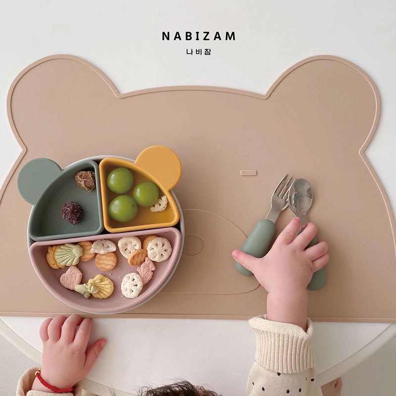 nabizam สไตล์เกาหลี INS สไตล์เดียวกันหมีเกาหลีสีน้ำตาลจานแยก