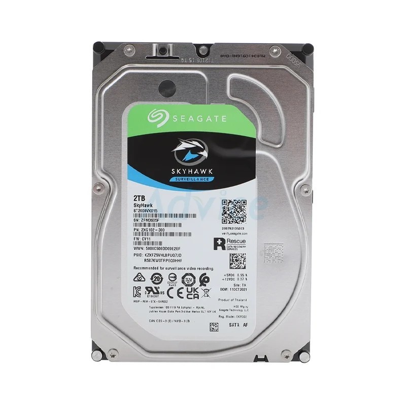 2 TB HDD CCTV SEAGATE SKYHAWK (5400RPM, 256MB, SATA-3, ST2000VX017)