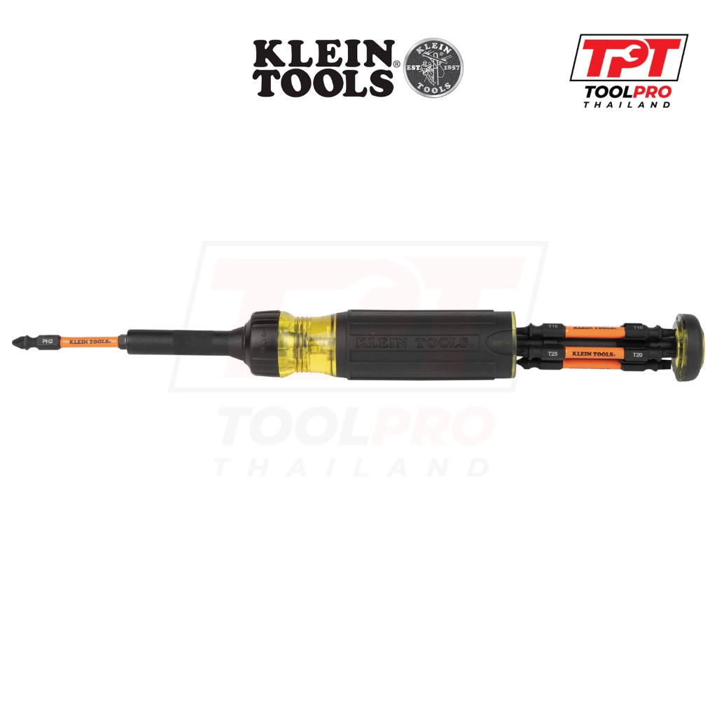 Klein Tools ไขควงกรอกแกรก ดอกอิมแพค 13-in-1 Ratcheting Impact Rated Screwdriver (32313HD)