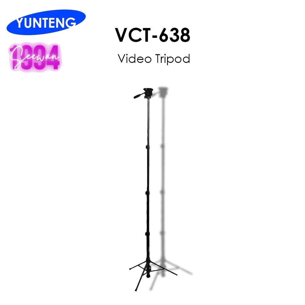 ขาตั้งกล้อง YUNTENG VCT-638 Video Tripod  ขาตั้งกล้อง แบบ 3 ขา รับน้ำหนักได้ 3kg แถมคลิปหนีบมือถือ พร้อมรีโมทชัตเตอร์