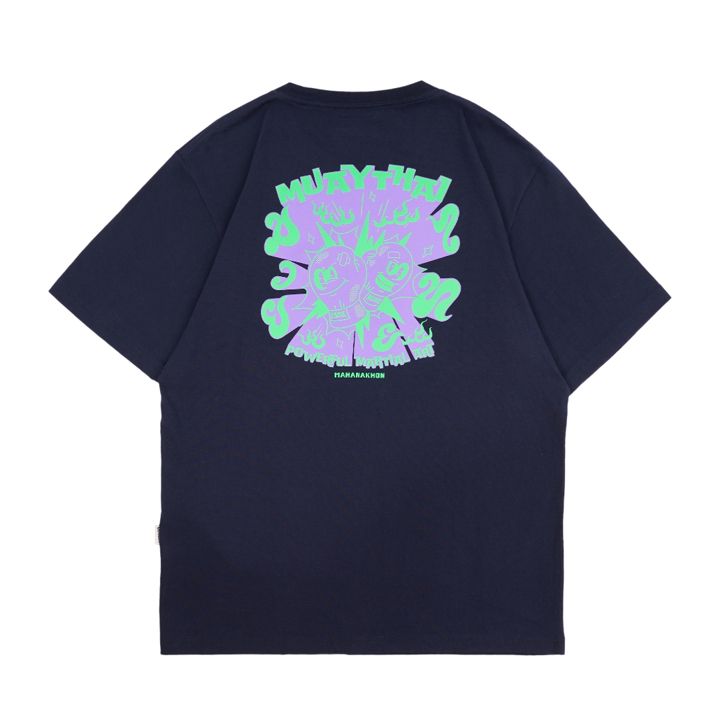 MHNK EX.MUAY THAI ICONIC T-SHIRT OVER SIZE NAVY