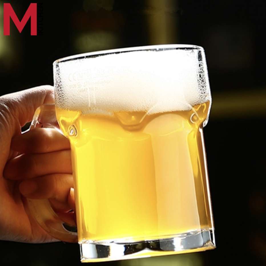 M KITCHEN แก้วเบียร์ แก้วน้ำ มีหูจับ Lucky Glass มีหลายลายให้เลือก