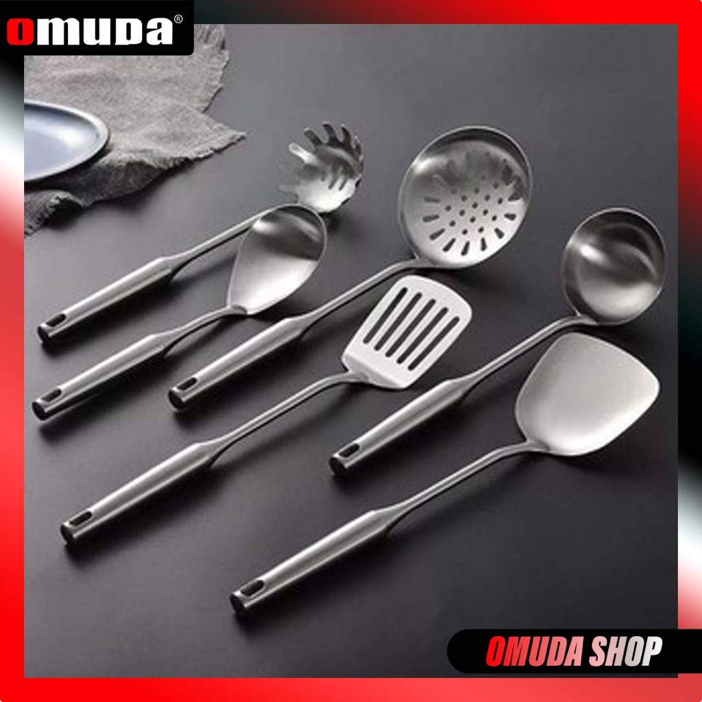 OMUDA_SHOP กระบวย/กระชอน/ทัพพี/ตะหลิว-ด้ามสแตนเลสหนา