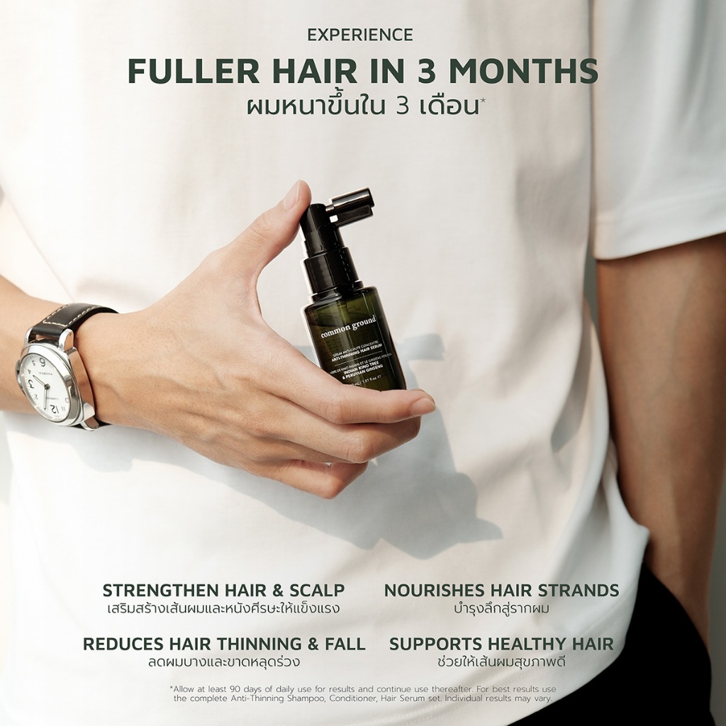 Common Ground Anti-Thinning Hair Serum เซรั่มบำรุงผม สุขภาพดี เสริมสร้างคอลลาเจนหนังศีรษะ ลดผมร่วง - รูปที่ 5