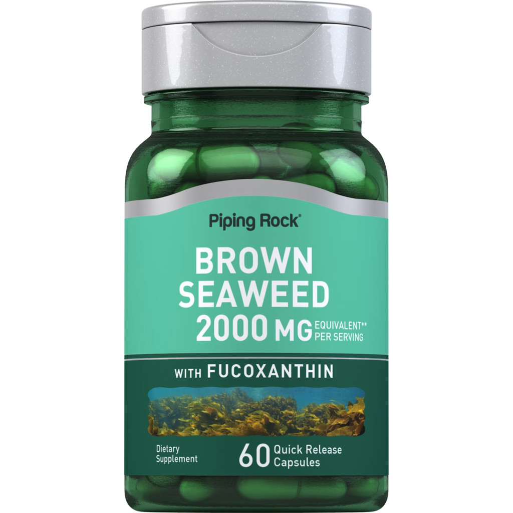 Brown Seaweed 2,000 mg. Plus Green Tea (60แคปซูล) วากาเมะ สาหร่ายทะเลสีน้ำตาล (เคลป์)