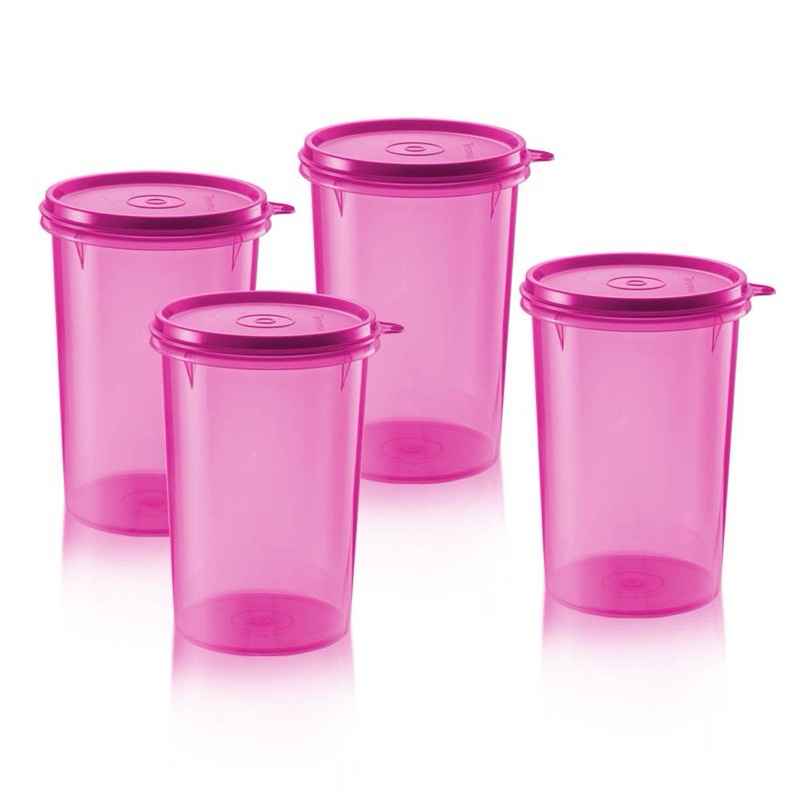 Tupperware Cheerio Quad 1L กระปุกทัพเพอร์แวร์ กลมสูง ใส่ได้ทั้งอาหารเหลวและแห้ง ฝาปิดแน่นสนิท ลมไม่เ
