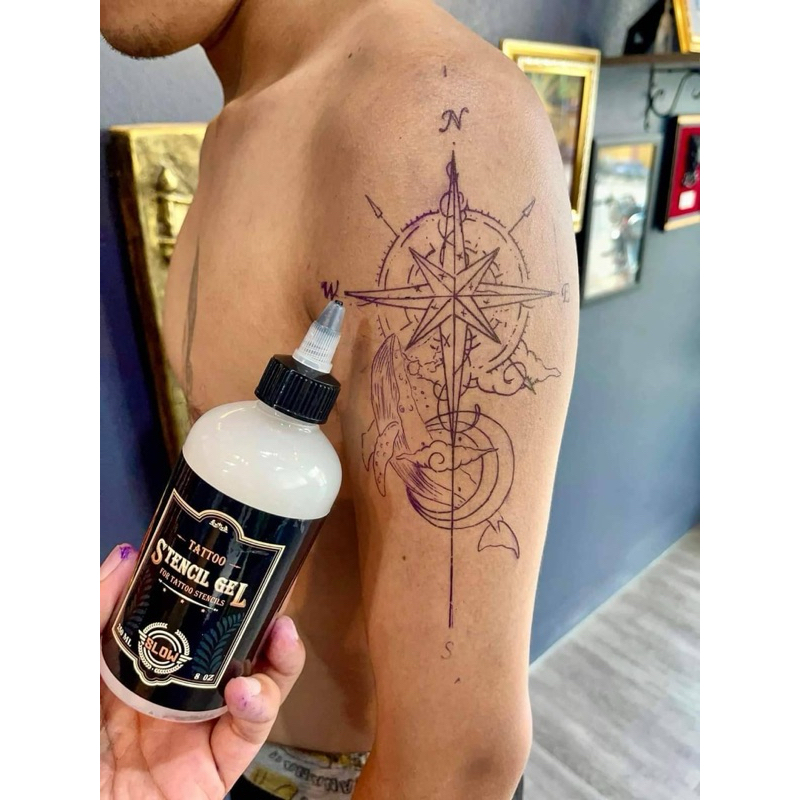 น้ำยาลอกลายสัก SLOW TATTOO STENCIL GEL คุณภาพสูงติดทน สำหรับงานแทททูโดยตรง - รูปที่ 2
