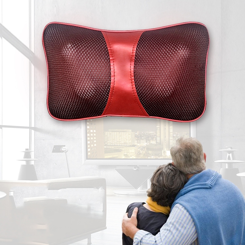 【Good_luck1】หมอนนวดคอและไหล่อย่างดี ปรับความแรง 2 ระดับ CAR AND HOME MASSAGE PILLOW ใช้ไฟบ้าน & รถยนต์