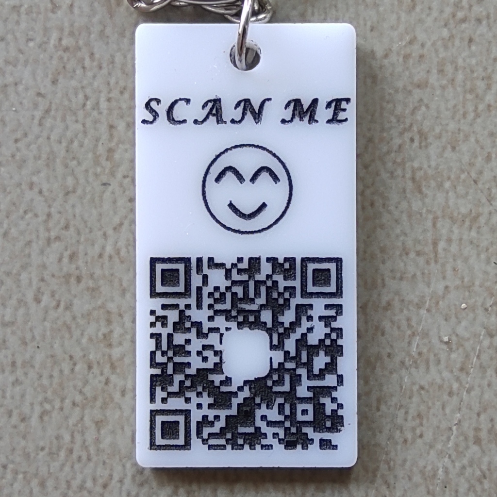 ป้ายพวงกุญแจ QR Code ขนาด 3*5 cm พวงกุญแจ QR Code สแกนติดง่าย พกพาสะดวกกดสั่งแล้วแจ้ง QR Code ทางแชท