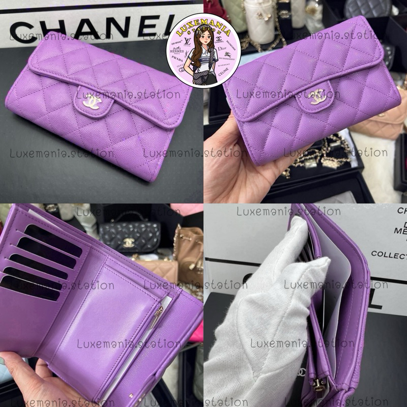 👜: New!! Chanel Medium Tri-fold Wallet Purple Holo32‼️ก่อนกดสั่งรบกวนทักมาเช็คสต๊อคก่อนนะคะ‼️