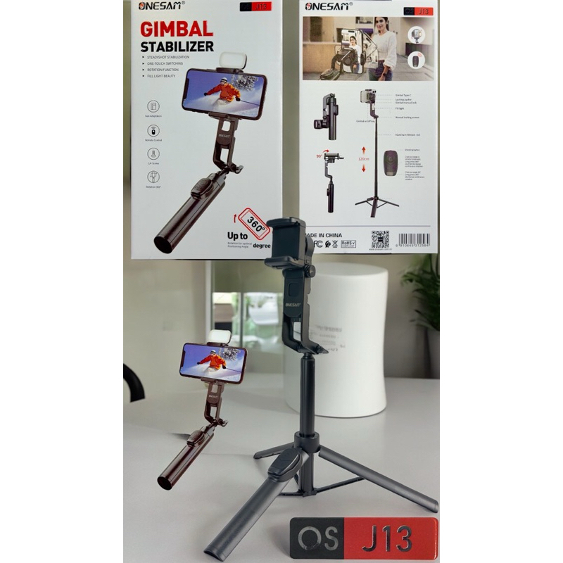 ONESAM รุ่น OS-J13 ไม้เซลฟี่ กันสั่น ขาตั้งโทรศัพท์มือถือหมุนได้ 360 องศา สำหรับโทรศัพท์ทุกรุ่นของแท้ 100% รับประกัน 1ปี