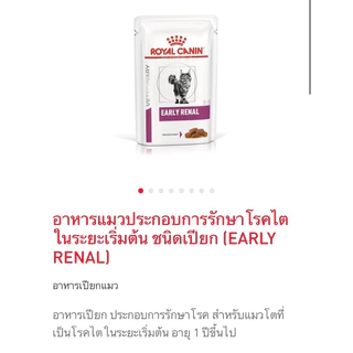 (หมดอายุ : 06/02/2028) royal canin อาหารแมวโรคไตระยะเริ่มต้น early renal 85 กรัม (12 ซอง)