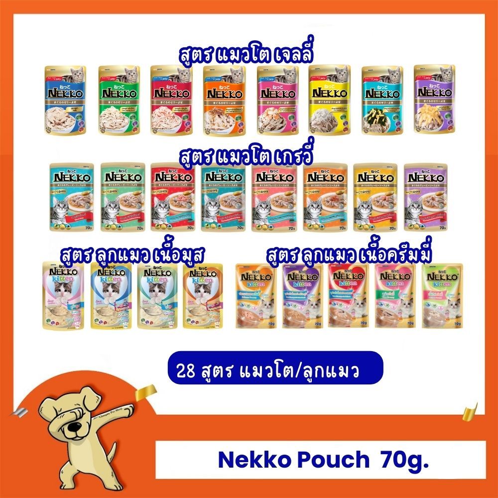 [Cheaper] [ซอง] Nekko Pouch 70g [มี 28 สูตร] อาหารเปียกแมว เน็กโกะ 70 กรัม