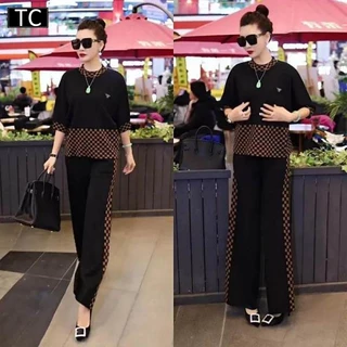TC ชุดเซต 2 ชิ้น แฟชั่นผู้หญิงสไตล์เกาหลี คอกลม ใส่ได้หลายโอกาส เนื้อผ้าดีใส่สบาย ระบายอากาศดี รุ่น2784