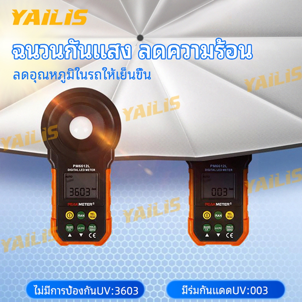 พร้อมส่ง-YAiLiS ที่บังแดดในรถยนต์ บังแดดรถยนต์  สะท้อนแสงแดด กัน UV แถมกระเป๋าหนัง ราคา ถูกที่สุด ดีลบีเคเค แกลเลอรีภาพที่ 5