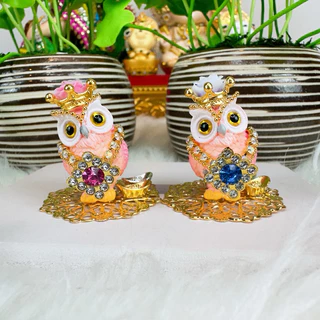 นกฮูกพระแม่ลักษมี รุ่นจิ๋วแต่แจ๋ว สีฟ้าชมพู🩷🩵