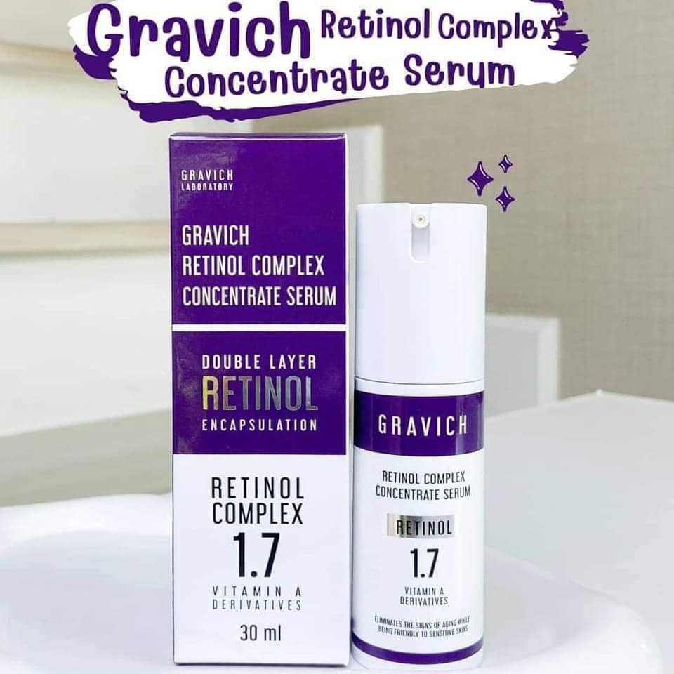[ของแท้] Gravich Retinol Complex Concentrate Serum หยุดสัญญาณความแก่ เซรั่มเรตินอล 1.7% เรตินอล คอมเพล็ค เซรั่ม 30 ml