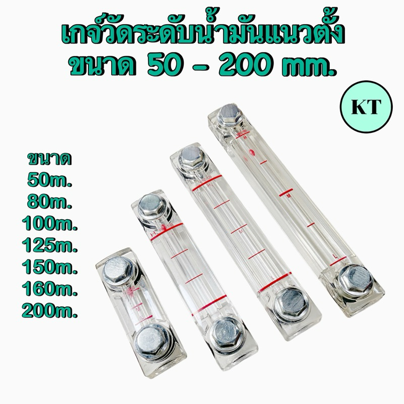 เกจ์วัดระดับน้ำมันแนวตั้ง ขนาด 50 - 200 มิล