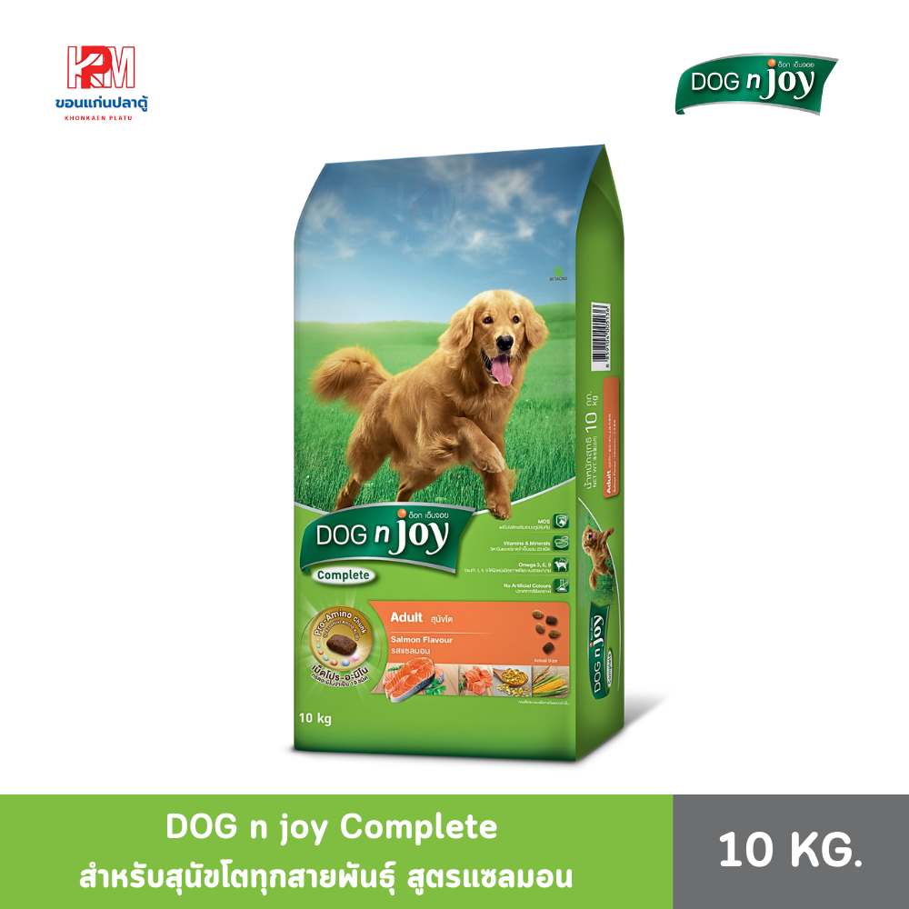 Dog'n Joy ด็อกเอ็นจอย สุนัขโต สูตรแซลมอน ขนาด 10 KG.