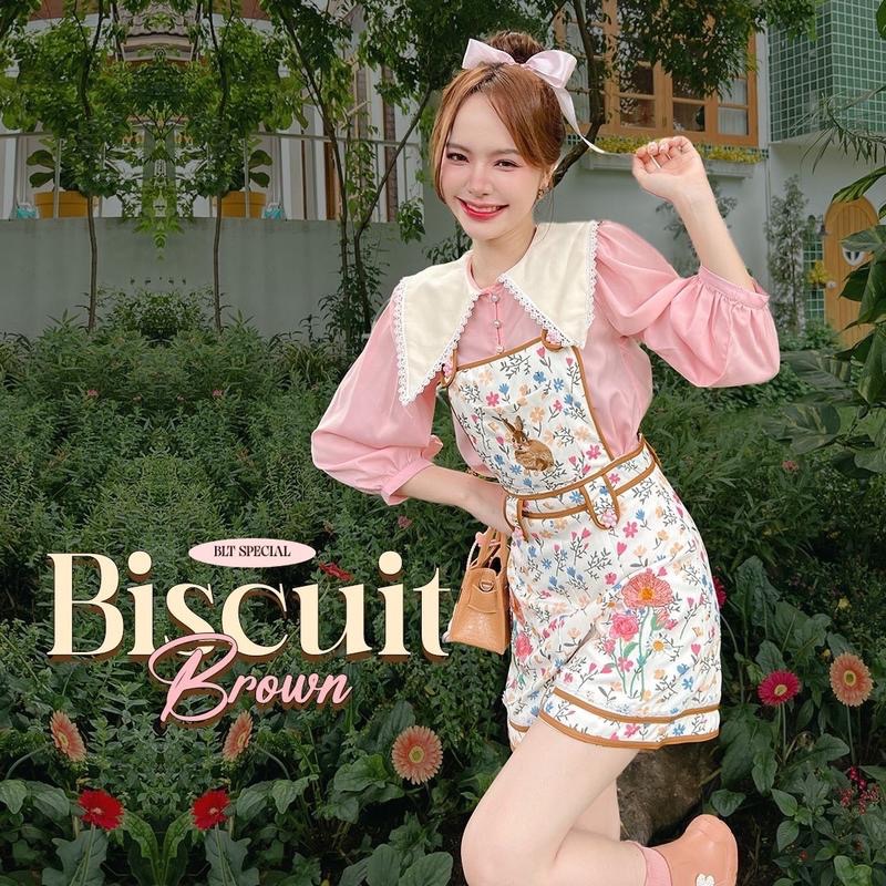 MYT x BLT BRAND : [BT158] : Biscuit Brown เซ็ทเอี้ยมกางเกง 2 ชิ้น สีชมพูน่ารักละมุน