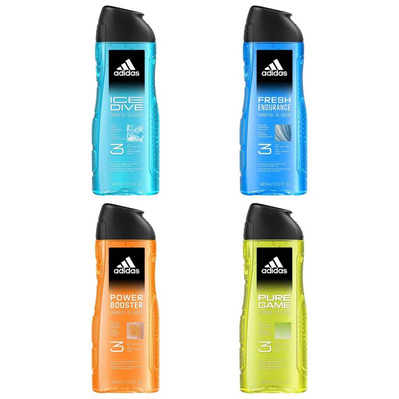 ADIDAS  400 ml. Pure Game Shower Gel Male ขนาด 400 ml. อาบน้ำ สระผม ล้างหน้า ผลิตภัณฑ์อาบน้ำและดูแลผิวกายสำหรับผู้ชาย
