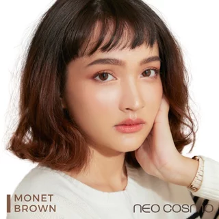 คอนแทคเลนส์ Monet Brown (Neo Cosmo) ขนาดเท่าตาดำ ดูธรรมชาติใกล้เคียงเลนส์ใส มีส่งด่วนใน กทม.