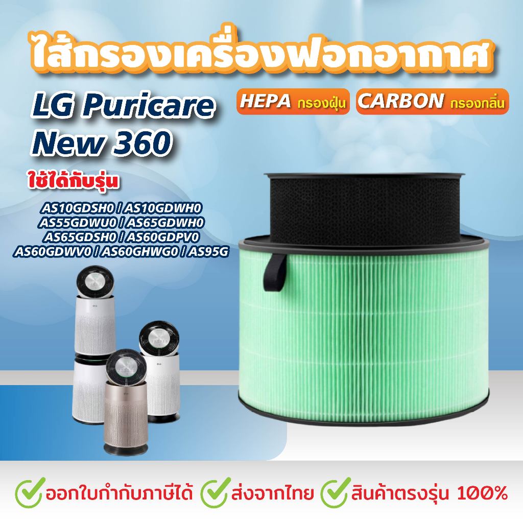 ไส้กรองสำหรับ LG PuriCare New 360 AS10GDSH0 AS10GDWH0 AS55GDWU0 AS65GDWH0 AS65GDSH0 AS60GDPV0 AS60GD