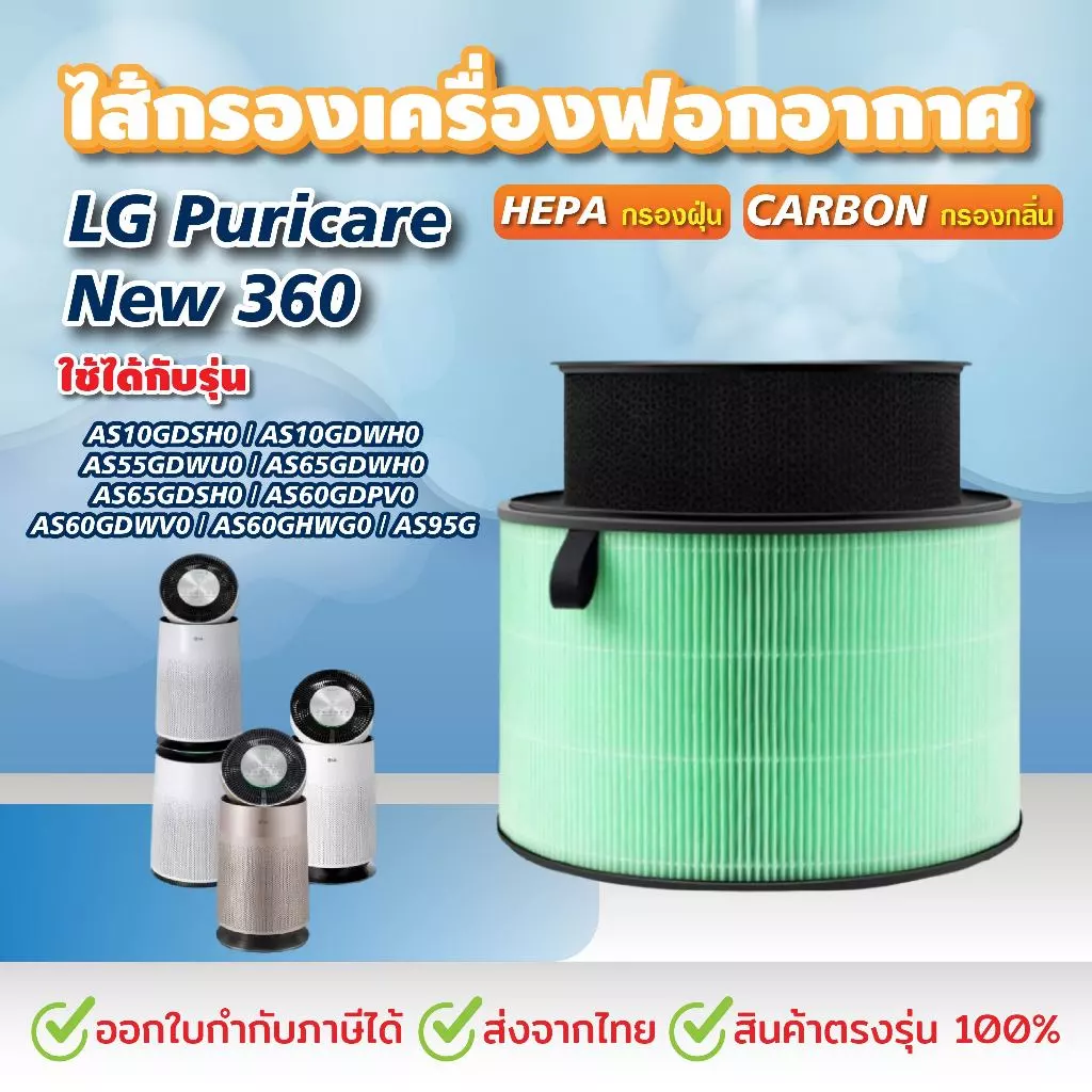 ไส้กรองสำหรับ LG PuriCare New 360 AS10GDSH0 AS10GDWH0 AS55GDWU0 AS65GDWH0 AS65GDSH0 AS60GDPV0 AS60GDWV0 AS60GHWG0