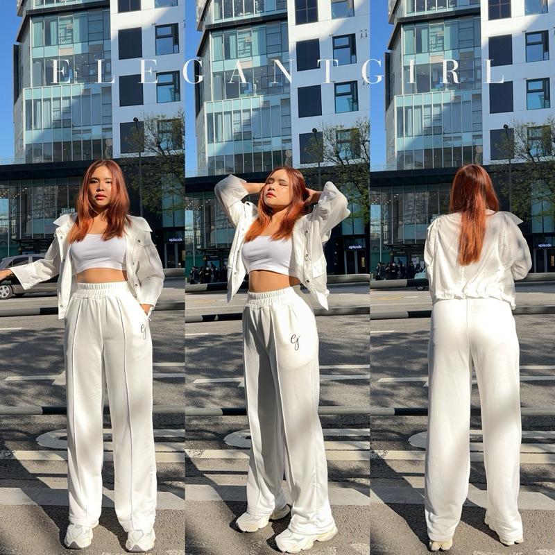 Warmer Pants กางเกงวอร์มเอวสูงจีบหน้า