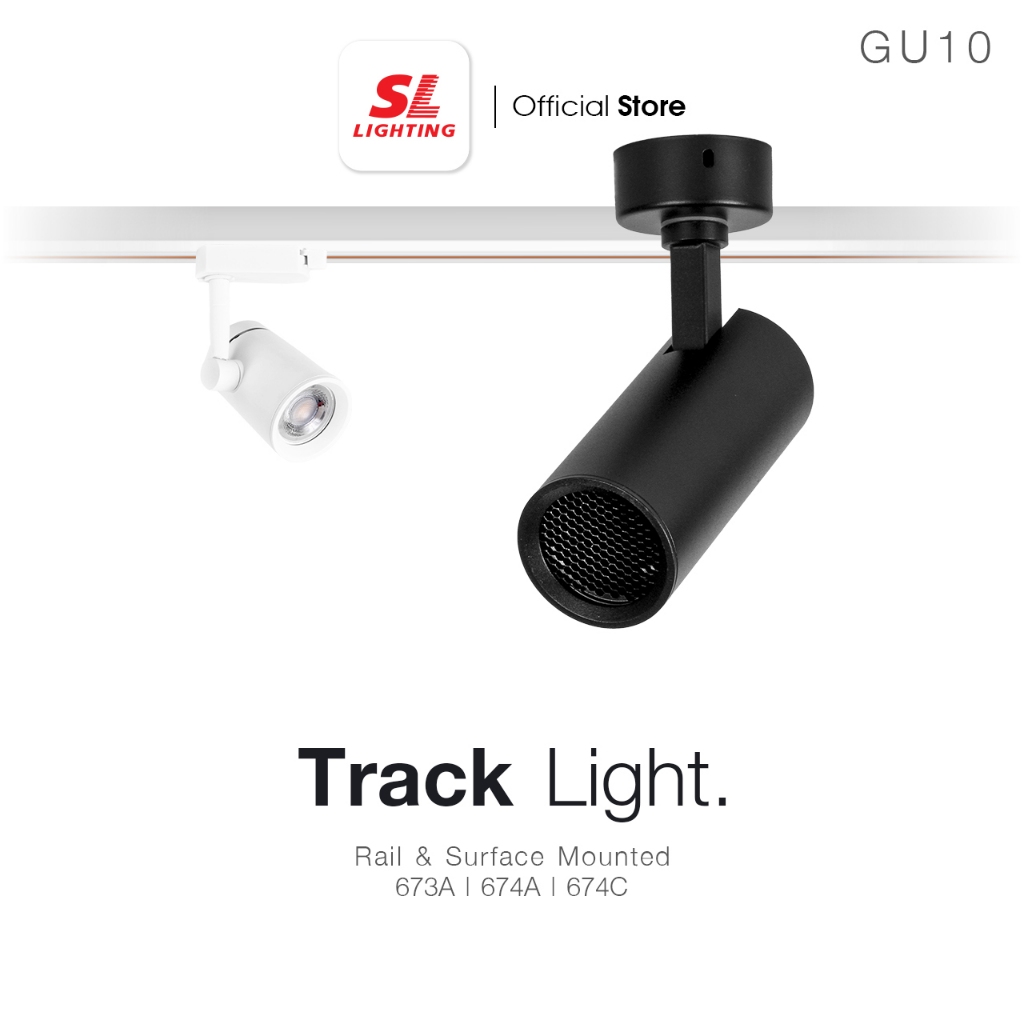 SL LIGHTING | โคมไฟแทรคไลท์ติดแป้น โคมไฟส่องเฉพาะจุด Track Light | Spot Light GU10 รุ่น SL-7-674C