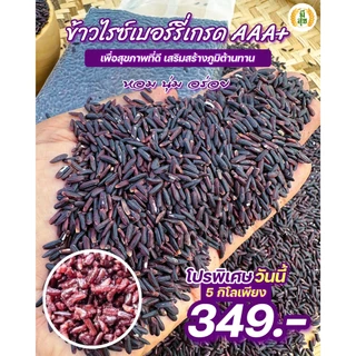 ข้าวไรซ์เบอร์รี่ ตรามีสุข ข้าวกล้อง ทานดีเพื่อสุขภาพ (ซีลสูญญากาศ 1 กิโล 5 ถุง)