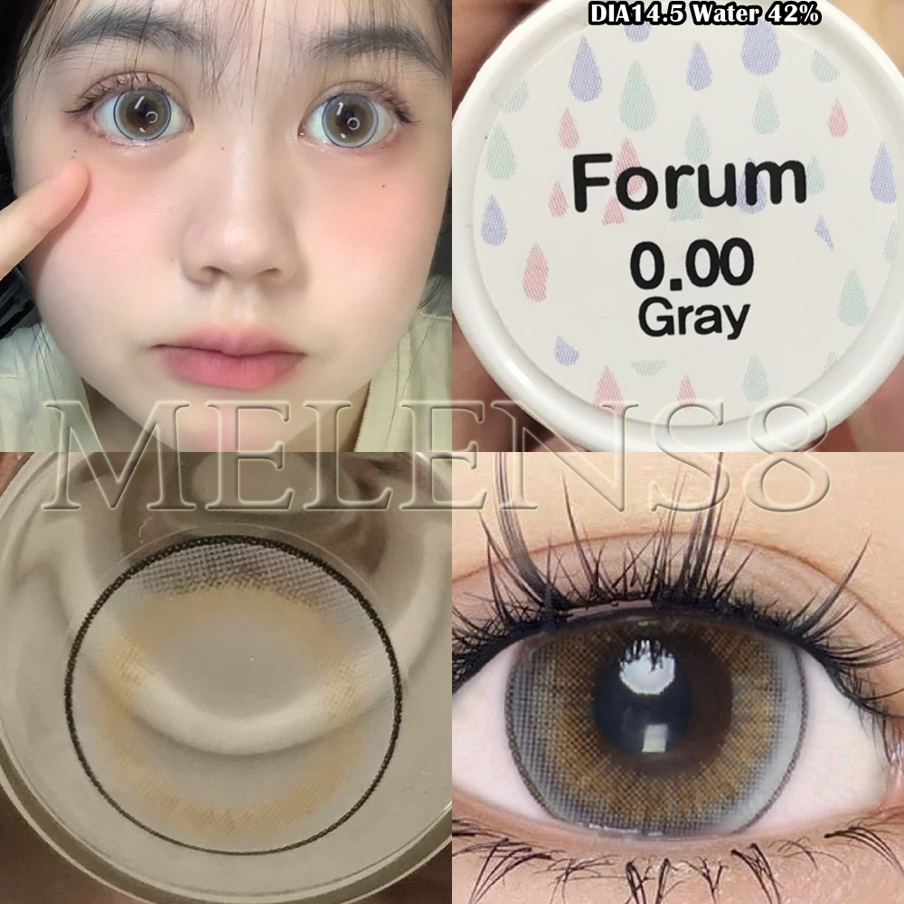 "มีค่าสายตา" คอนแทคเลนส์ ตาโต Forum (Lovelylens) ฝาขาว ตาลูกแก้ว ตัดขอบ หวาน ตาแบ้ว ค่าอมน้ำ 42 %