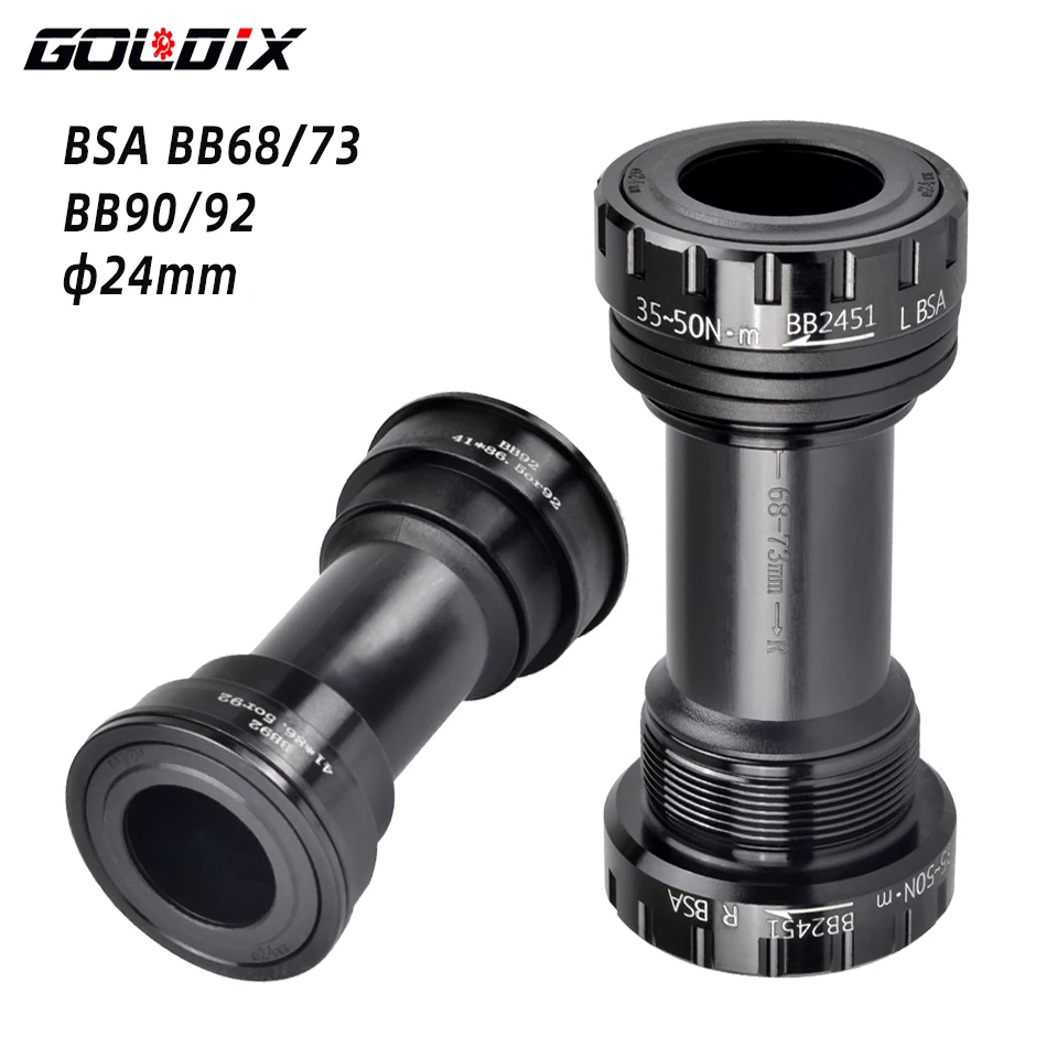 GOLDIX BB68 / BB92 ชุดกระโหลกสำหรับขาจาน จักรยานกระโหลกกลวง1.37/24มม. สำหรับจักรยานเสือภูเขา เสือหมอบ อะไหล่จักรยาน