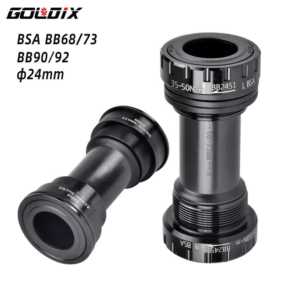 GOLDIX BB68 / BB92 ชุดกระโหลกสำหรับขาจาน จักรยานกระโหลกกลวง1.37/24มม. สำหรับจักรยานเสือภูเขา เสือหมอบ อะไหล่จักรยาน