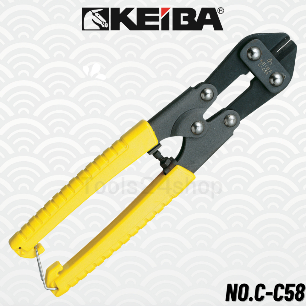 KEIBA กรรไกรตัดเหล็กเส้น มินิ ปากตรงหุ้มด้าม ขนาด 8" No.C-C58