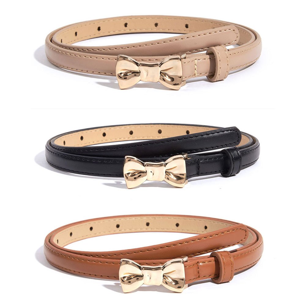 ERORO เข็มขัดแฟชั่น LEATHER BELT PU  สไตล์สินเทจ BOW SHAPED เหมาะสำหรับผู้หญิง
