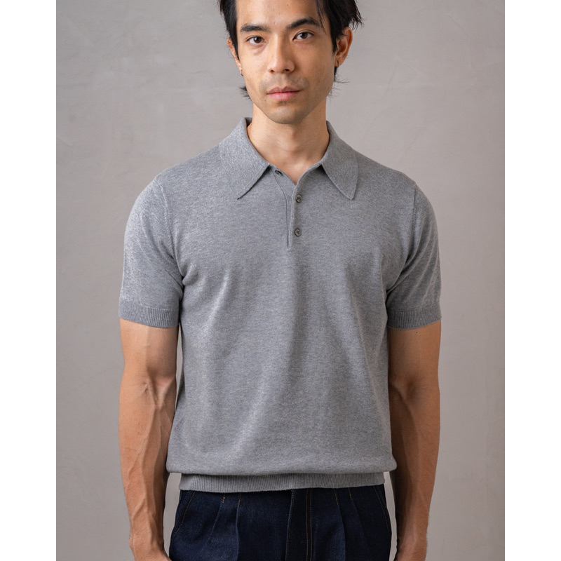 MadetoMature Knitted Short Sleeve Polo - Grey เสื้อโปโลผ้าถัก สีเทา