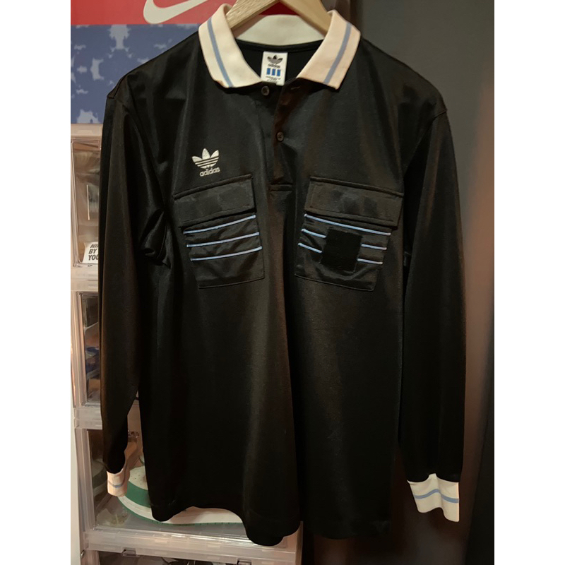 Vintage Adidas Referee Descente Made in Japan Black Jersey เสื้อฟุตบอลมือสอง