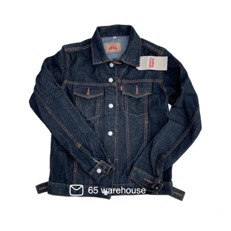 501 %เสื้อยีนส์สีดำมิดไนท์ แจ็คเก็ตยีนส์