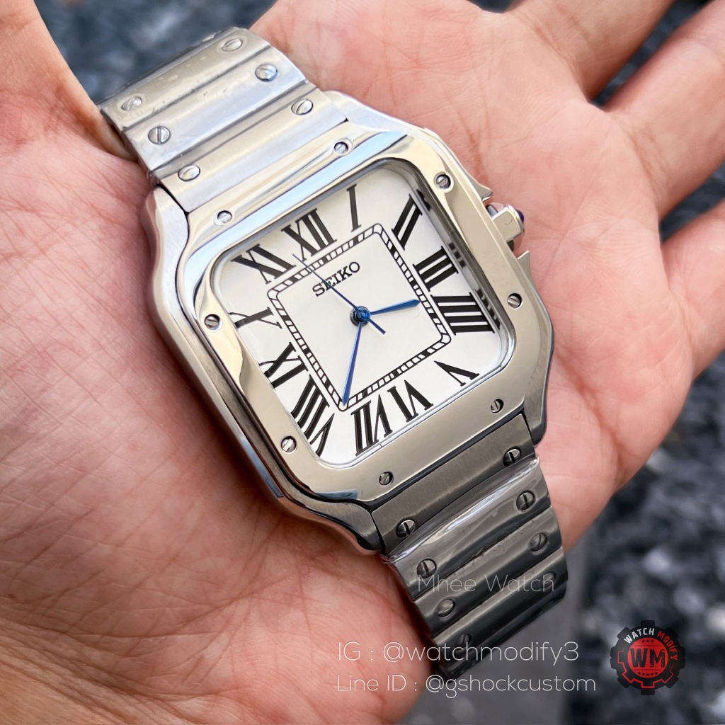 Seiko Mod Santos design Sapphire Glass 41MM  Automatic Watch NH35 Movement
