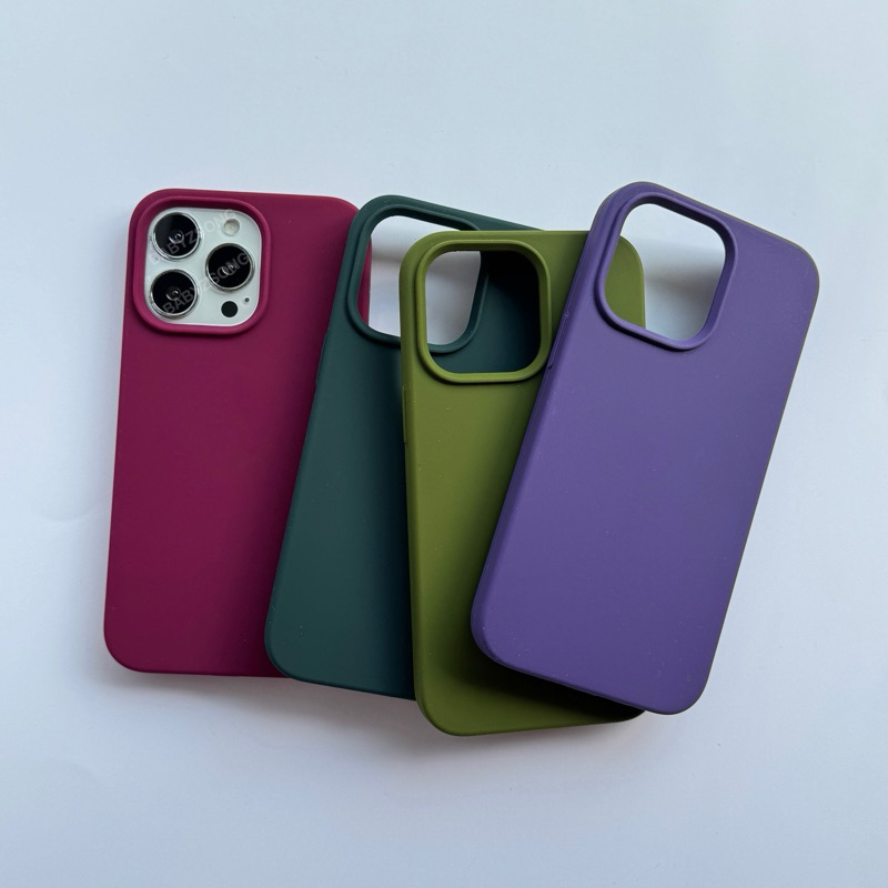 SET04 Siliconeกำมะหยี่ เคสซิลิโคนสีพื้นกำมะหยี่ เคสสำหรับรุ่นไอโฟน78/SE-17 17Air 17Pro 17ProMax
