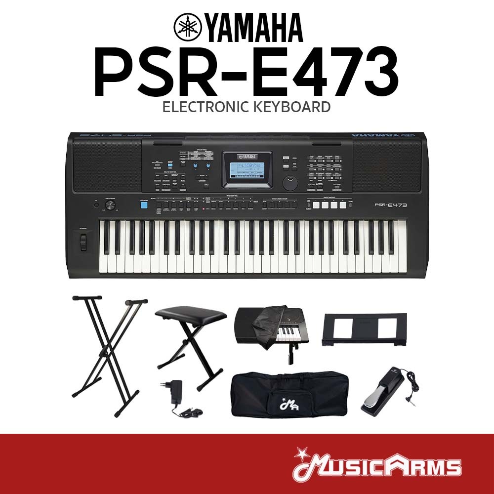 YAMAHA PSR-E473 แทนรุ่น PSR-E463 คีย์บอร์ดไฟฟ้า YAMAHA PSR E473 // PSR E463 ฟรีขาตั้ง และประกันศูนย์