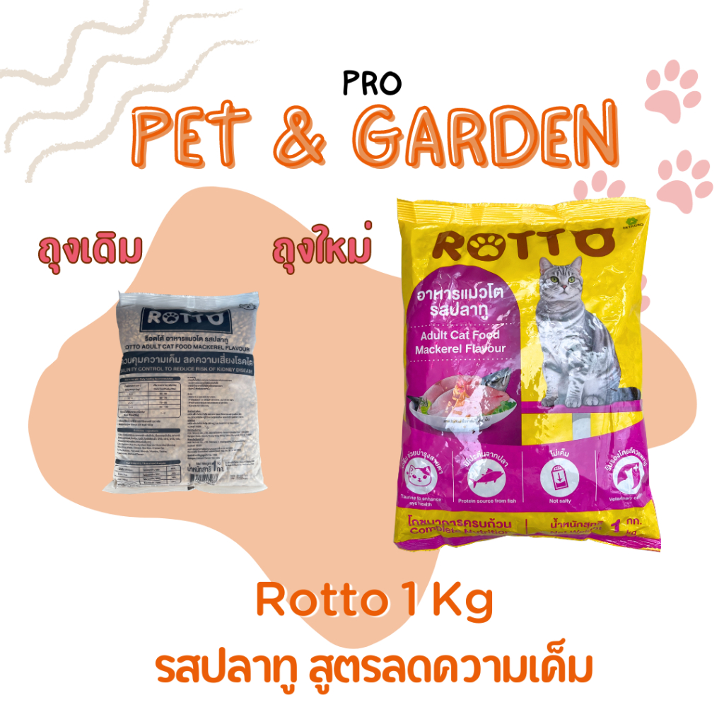 โฉมใหม่!!! Rotto อาหารแมว ร๊อตโต้ ลดความเค็ม