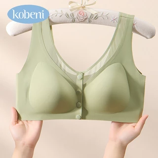 ⭐KOBENI⭐ชุดชั้นในกระดุมหน้า เสื้อในให้นม ใส่ปั๊มนมได้ เสื้อในคนท้อง ไม่มีตะขอ เหมาะกับผู้สูงวัย บราคนอ้วน ขนาดใหญ่
