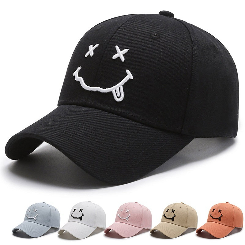 (EB) หมวกแก๊ปกันแดด cap (ปักยิ้ม )